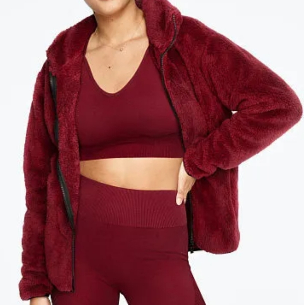 PINK Victoria Secret Teddy Full Zip Fleece Jacket